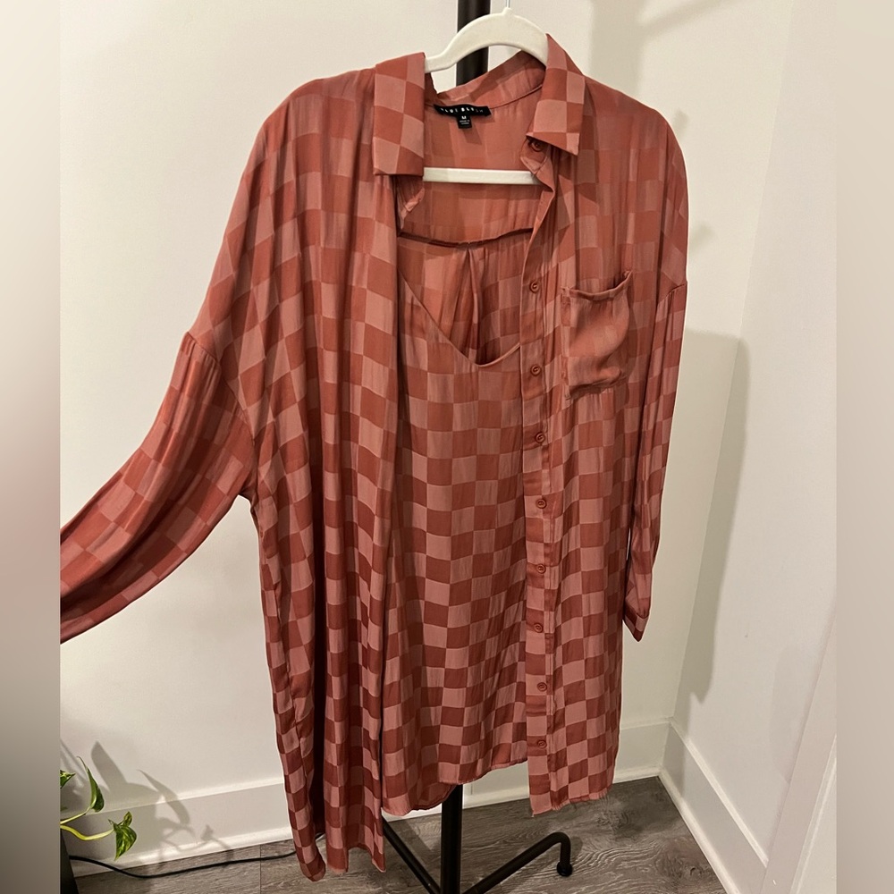 Silk mini dress with jacket